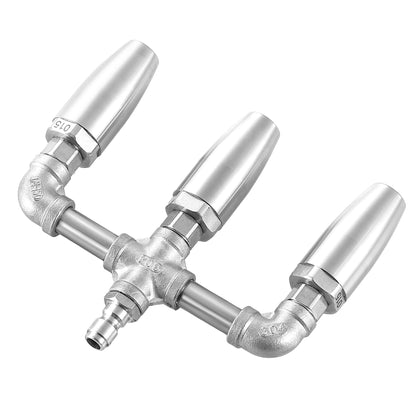 EZALOR triple turbo nozzle assembly demonstrates enhanced cleaning versatility for horizontal and vertical surfaces.