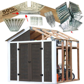 EZBUILDER 50-percent-strong-brackets reinforcing shed framing for sturdy assembly