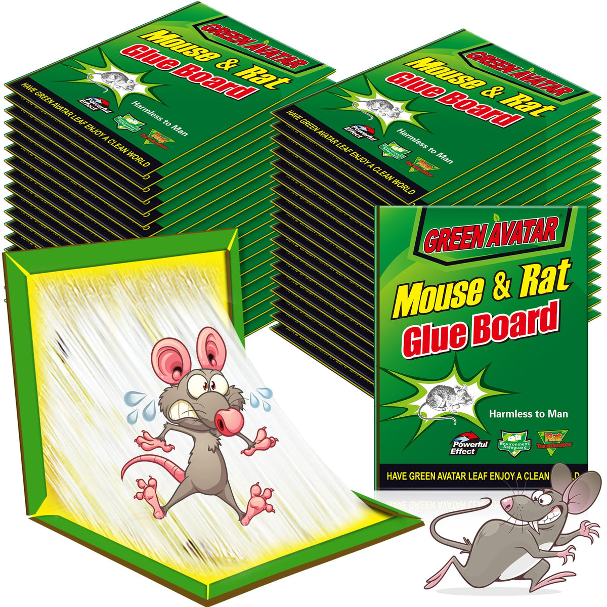 Ezoon 36-pack large mouse glue traps ready for kitchen, garage, or outdoor use.