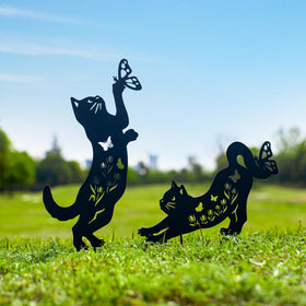 EZTZEN cat garden stake decor idea enhances patios and walkways