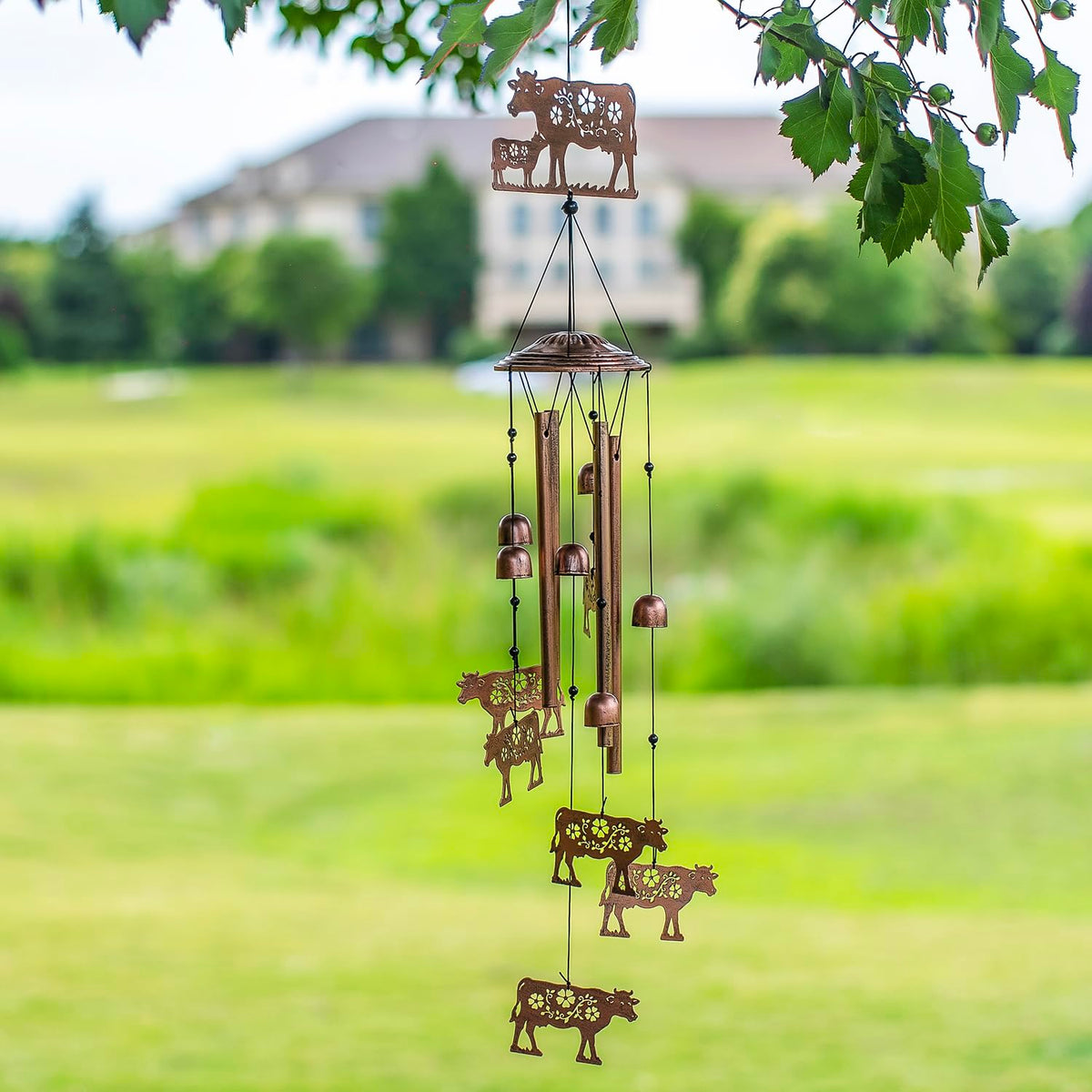 EZTZEN eztzen cow wind chimes versatile for porch, patio, and garden decor.