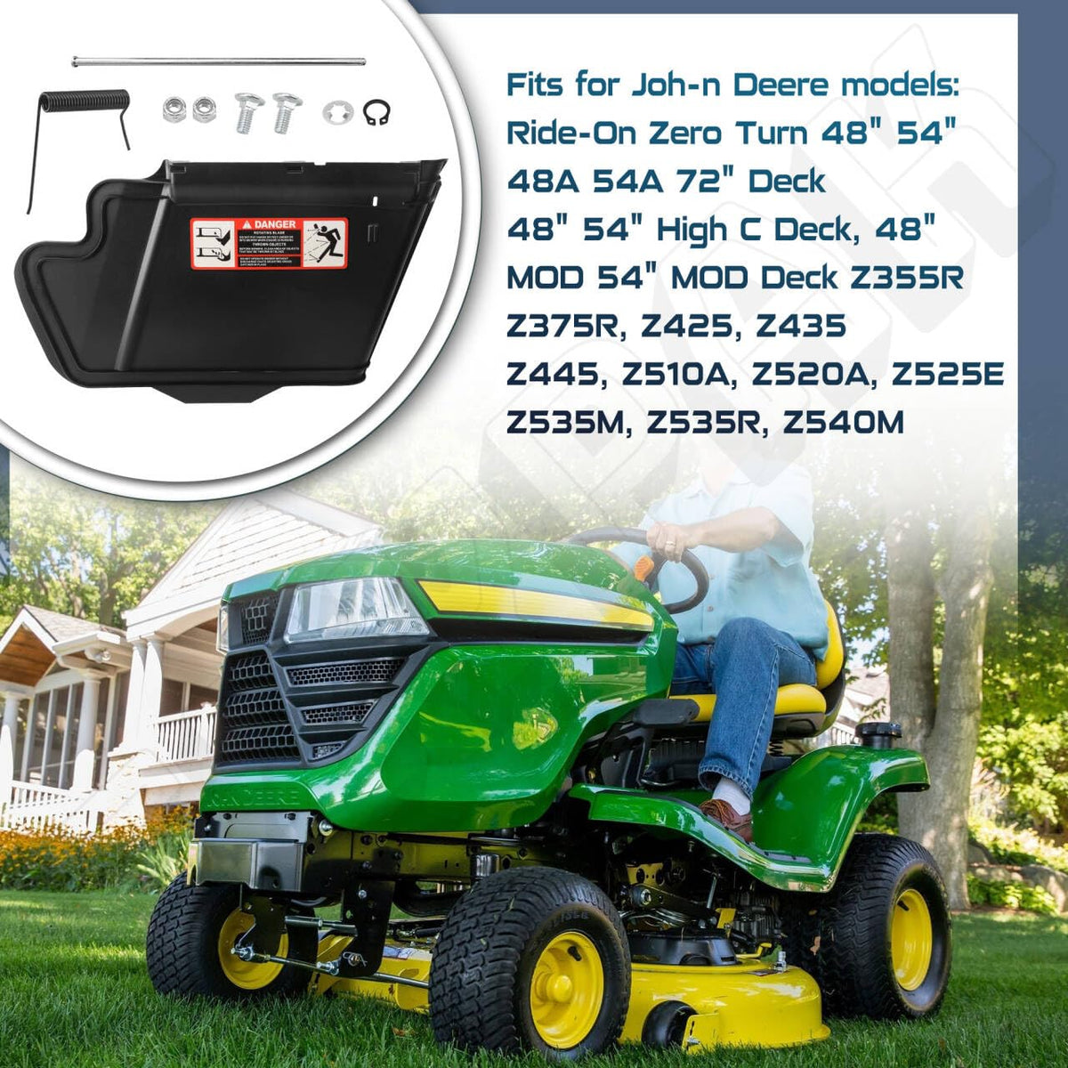 EZYPAK compatibility overview showcases Deere models supported by the chute.