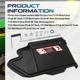 EZYPAK compatible with 48 and 54 inch decks for versatile use.