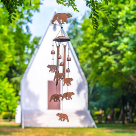 EZTZEN bear wind chimes garden decor blending whimsy with gentle, uplifting tones.