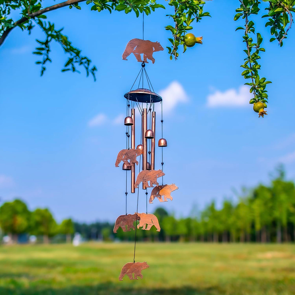 EZTZEN bear wind chimes outdoor-art piece that soothes with breeze music.