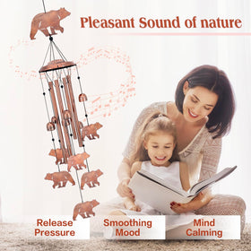 EZTZEN wind chimes bear hanging bedside adds cozy ambiance and soft sound.