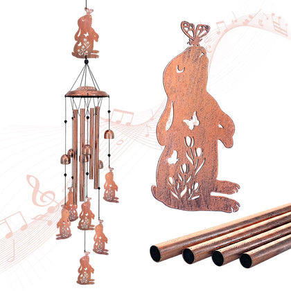 EZTZEN Bunny wind chime with large bunny centerpiece for outdoor charm.