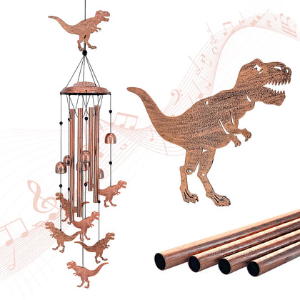 EZTZEN dinosaur wind chimes centerpiece for outdoor decor and gentle melodies.