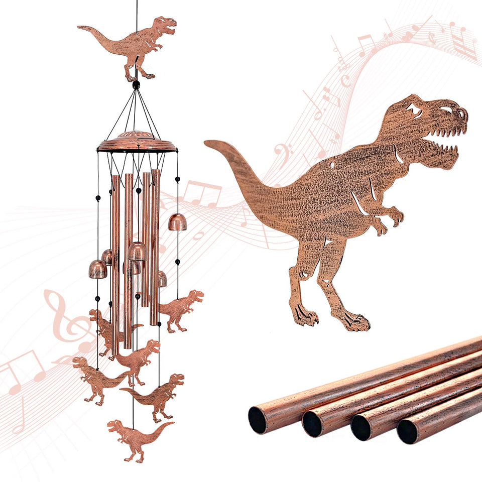 EZTZEN dinosaur wind chimes centerpiece for outdoor decor and gentle melodies.