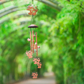 EZTZEN frog wind chime 11 bells and top covers create a sculptural focal point in home decor.
