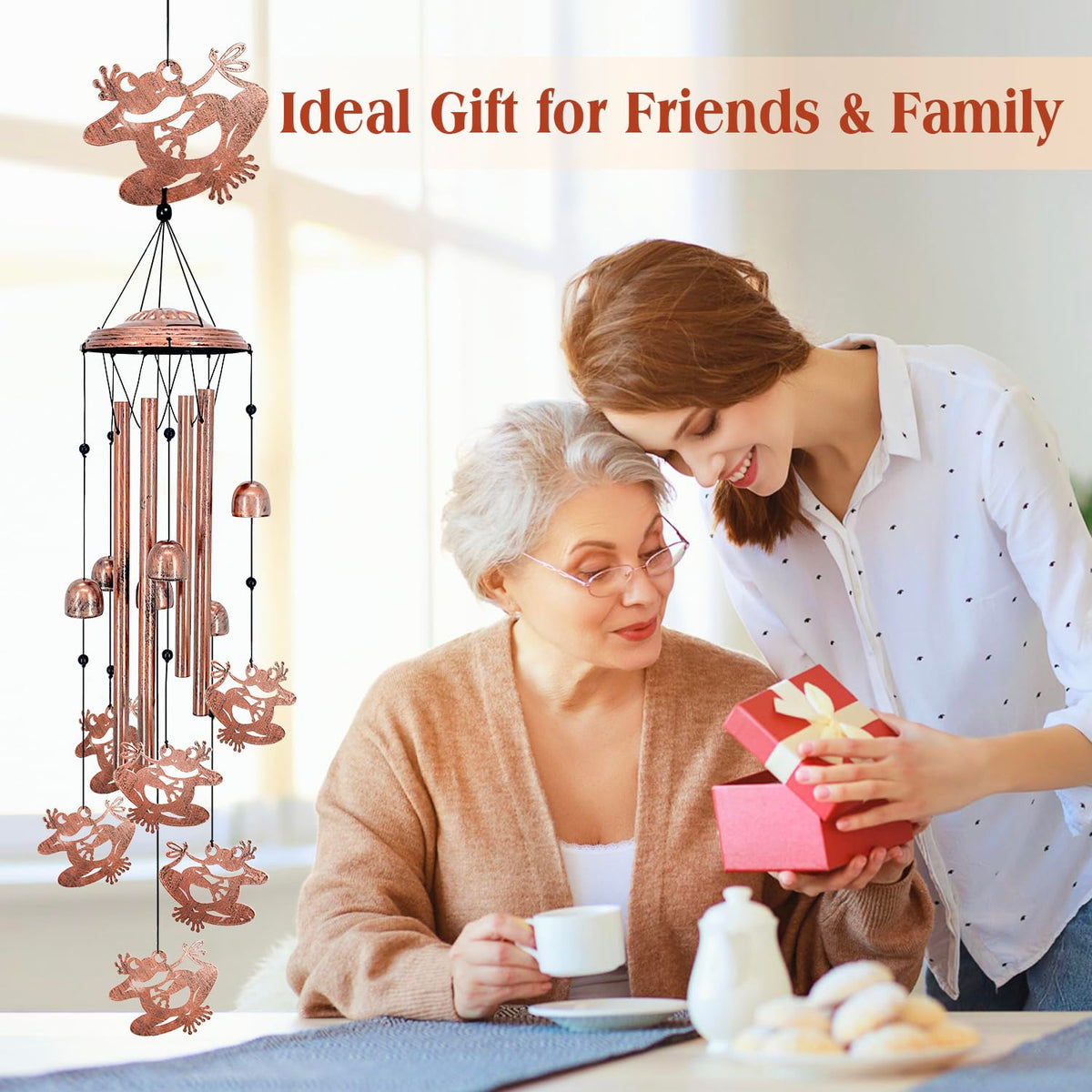 EZTZEN frog wind chime gift idea for holidays and anniversaries offering warm symbolism.