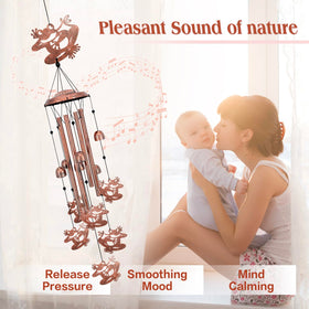 EZTZEN frog wind chime metal construction emphasizes durability and weather resistance for year-round display.