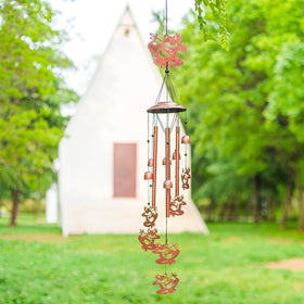 EZTZEN frog wind chime sound detail highlights crisp aluminum tones for calming breeze moments.
