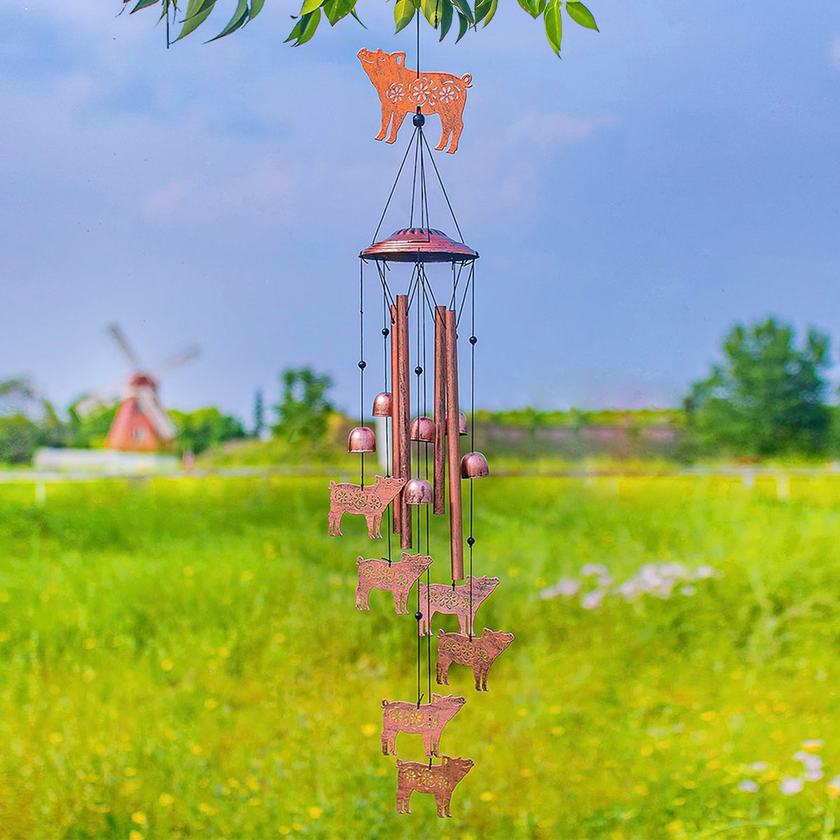 EZTZEN pig wind chimes suitable for indoor and outdoor use