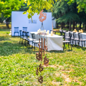 EZTZEN wind chimes feature one large sloth centerpiece