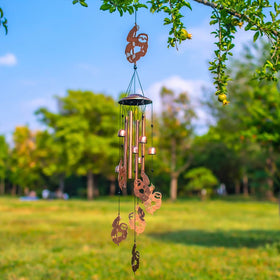 EZTZEN sloth wind chimes in garden setting for relaxing sounds