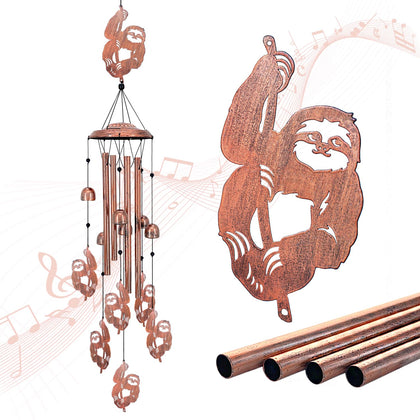 EZTZEN sloth wind chimes outdoors for garden decor and gentle music