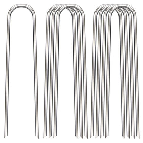 FAAYUCK 8-inch landscape stake anchors ground fabric for durability.
