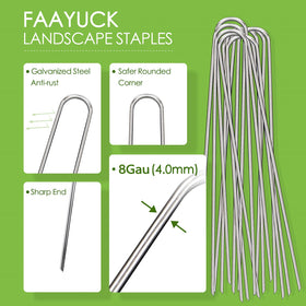 FAAYUCK beveled-edge stake penetrates turf and fabric with precision.