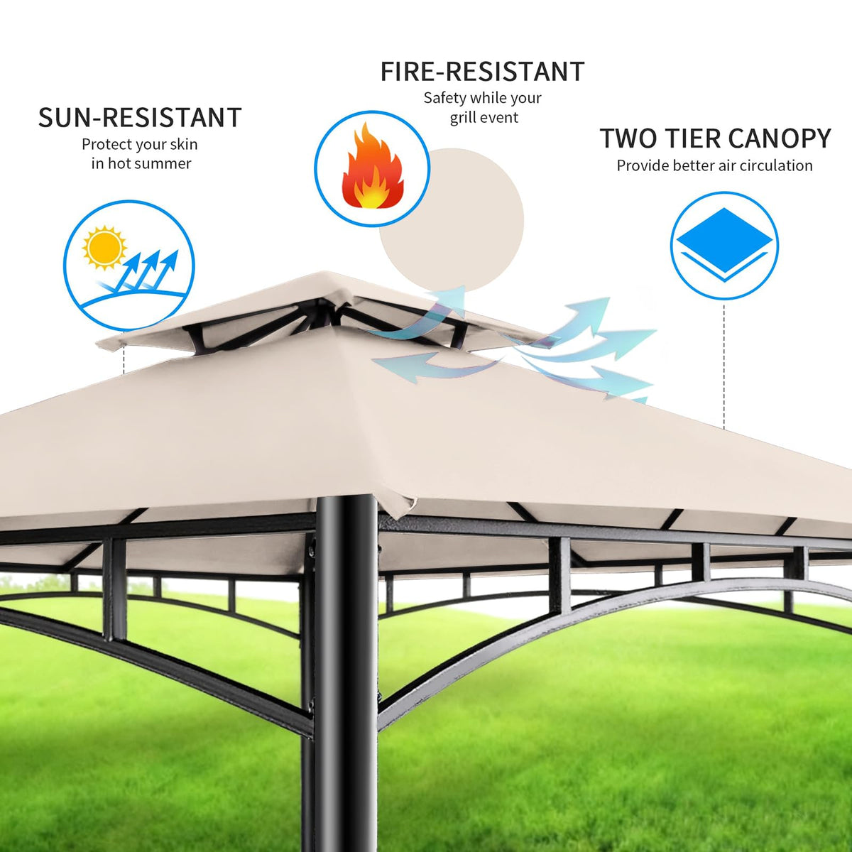 FAB BASED canopy is fire-resistant and UV-protective