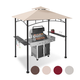 FAB BASED 5x8 grill gazebo with side shelves for easy serving