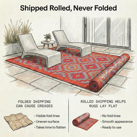 Fab Habitat UV-resistant outdoor rug maintaining bright colors in sun