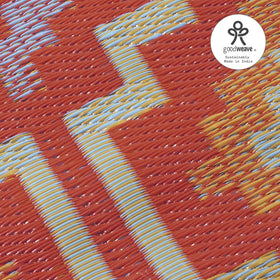 Fab Habitat GoodWeave-certified outdoor rug emphasizing ethical manufacturing