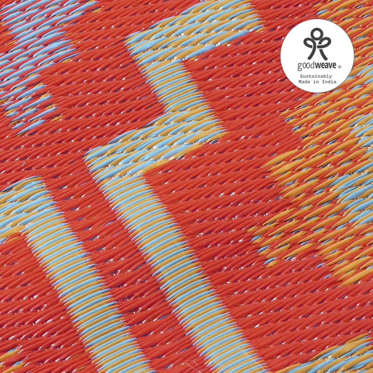 Fab Habitat rug made from recycled plastic tubes, eco friendly.