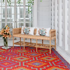 Fab Habitat outdoor rug waterproof for patios and decks, easy to hose clean.