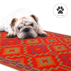 Fab Habitat recycled-plastic material outdoor rug highlighting eco-friendliness