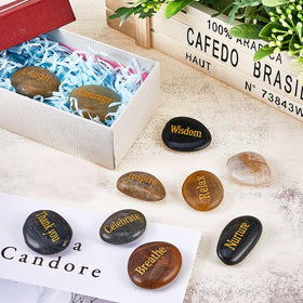 Fabbay engraved stone 'joy' adds color to planning spaces and gifts.