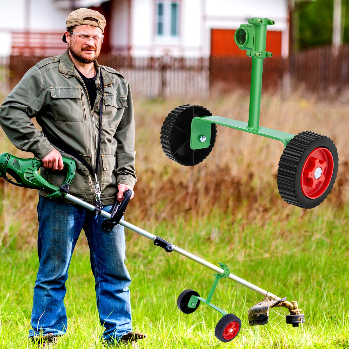 Fabbay close-up shows plastic wheel and metal bracket for durability.