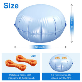 Fabflame 0.6mm PVC pool pillow is durable and puncture-resistant for harsh winters
