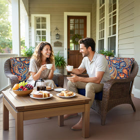 Fabuday back pillow 22x19 providing supportive backrest on wicker furniture