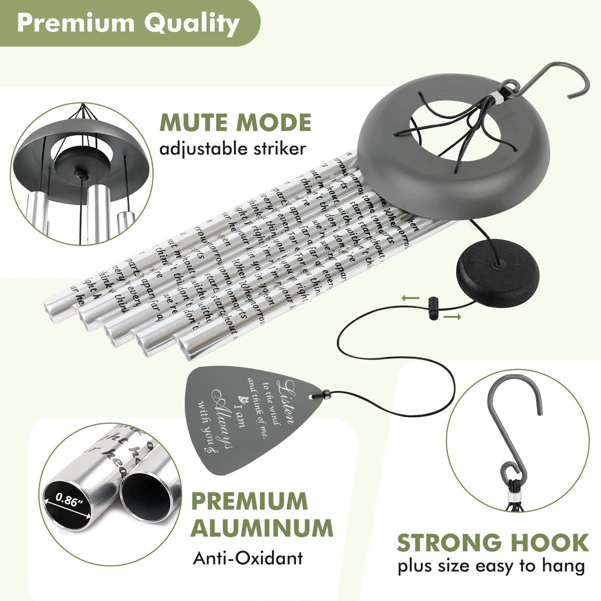 Fabuday garden decor wind chimes for porch or patio creating peaceful ambiance.