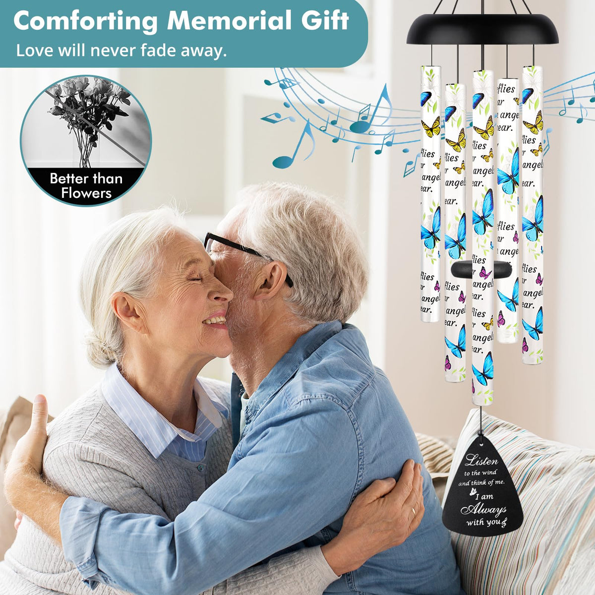 Fabuday memorial wind chimes arrive gift-ready, perfect for expressing sympathy with warmth.