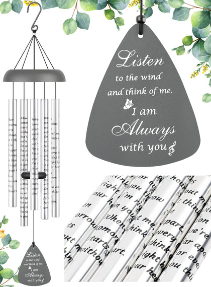 Fabuday memorial wind chimes outdoors in gray finish offering a calming remembrance.