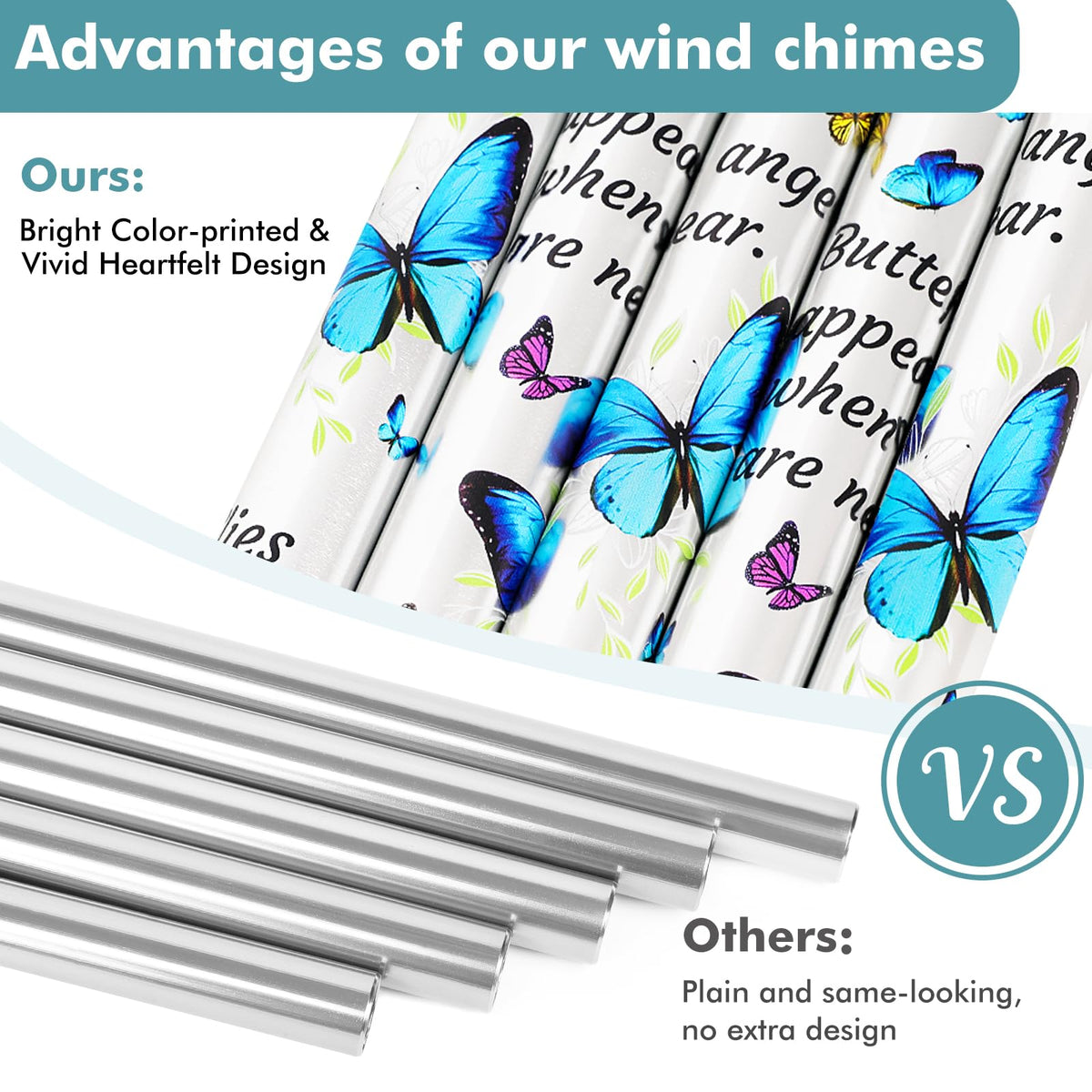 Fabuday wind chimes include a sympathy card with a heartfelt message.