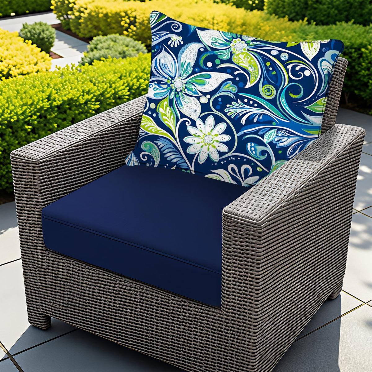 Fabuday outdoor chair cushions seat 22x22 green floral provide plush support for lounging.