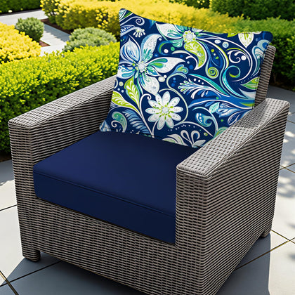 Fabuday outdoor chair cushions seat 22x22 green floral provide plush support for lounging.