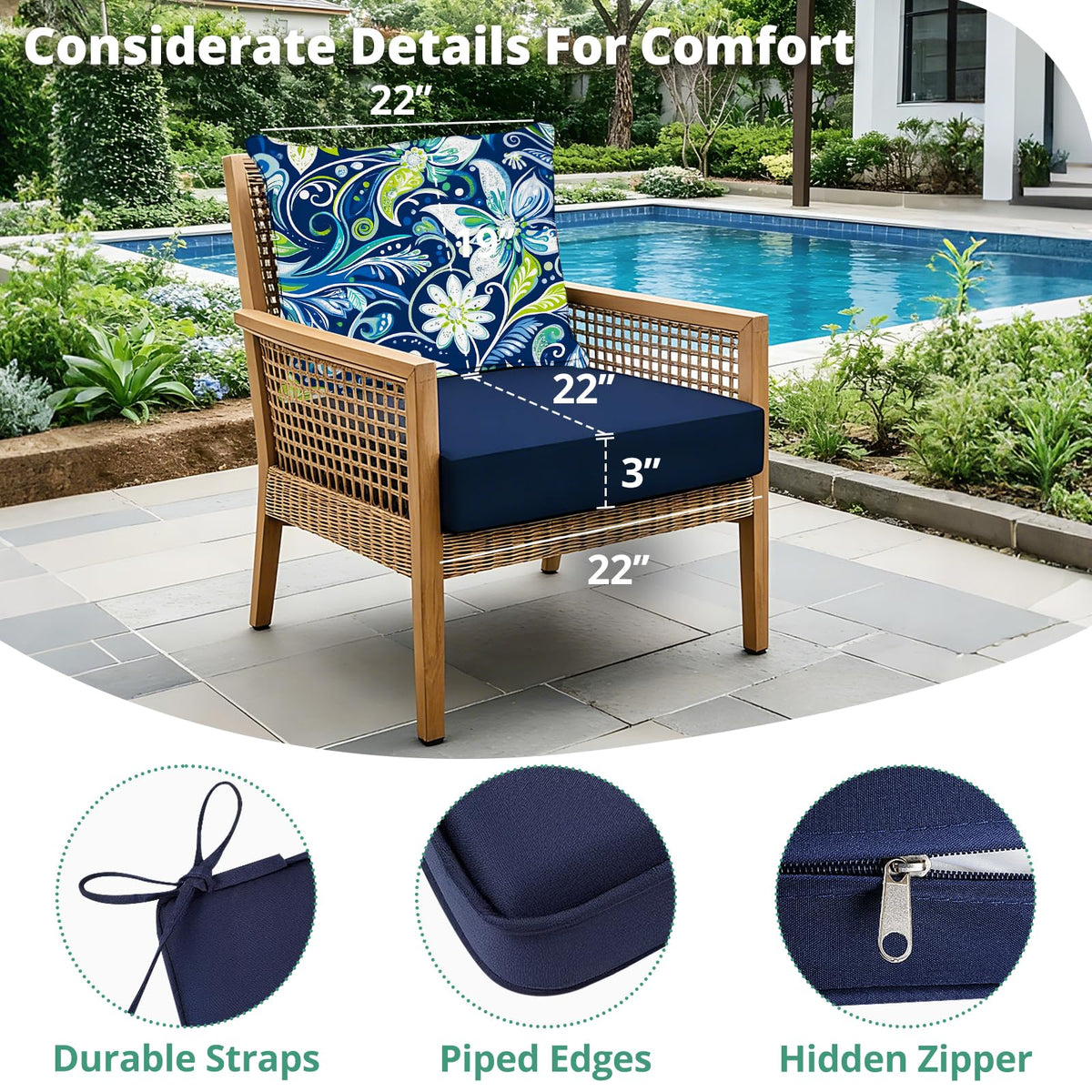 Fabuday four piece set includes two covers and two inserts for easy replacement.