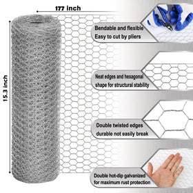 Fabulas galvanized chicken wire roll demonstrates rust-resistant fencing for outdoor use.