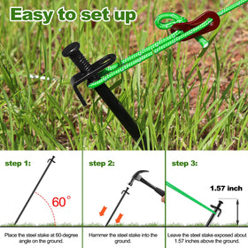 Fabulas rope 13.2 ft offers adjustable tension for upright stability.