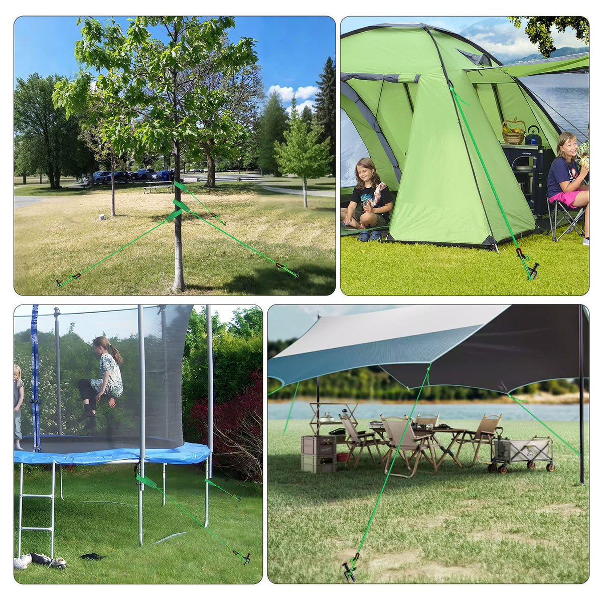 Fabulas versatile kit supports tents, trampolines, and décor outdoors.