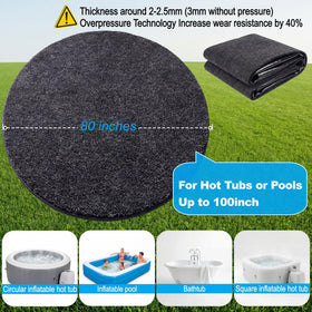 FACAINCXS round hot tub mat under tub area reduces moisture and friction.