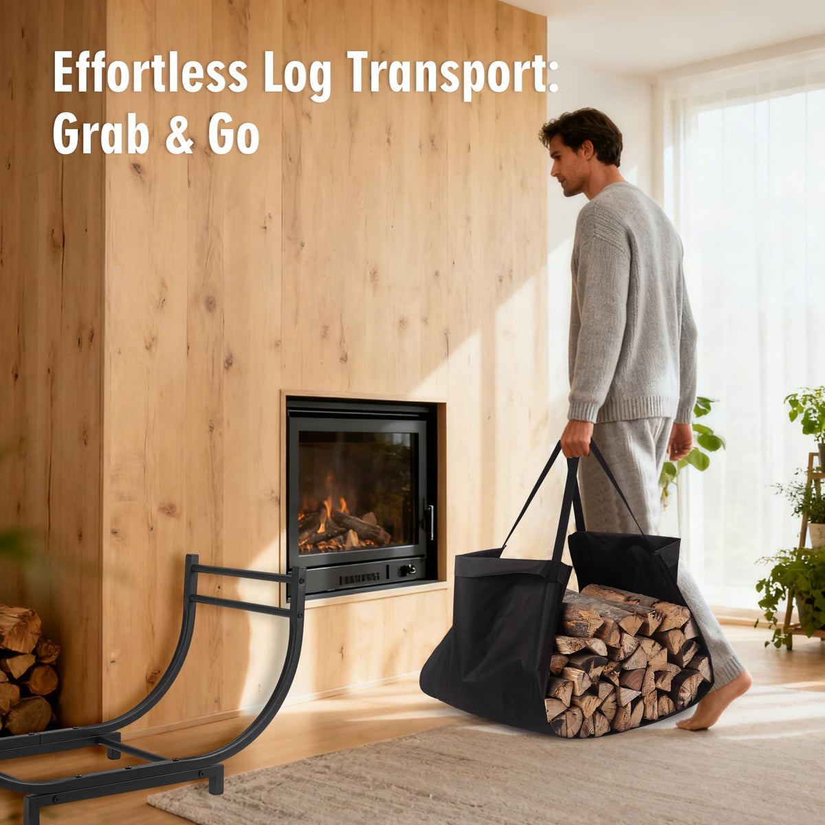 Facka curved firewood rack arched design promotes airflow to season wood