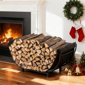 Facka curved firewood rack with rustproof coating for longevity