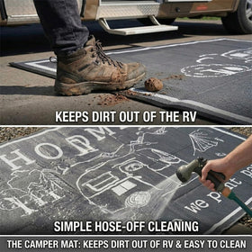 FACOYANS reversible camper mat showing two usable sides for outdoor style.