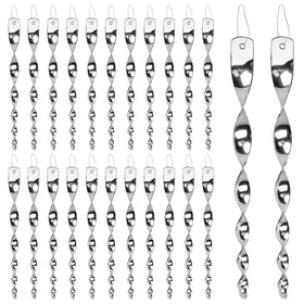 Factee 24-pack bird reflective rods outdoors for broader garden coverage and bird deterrence