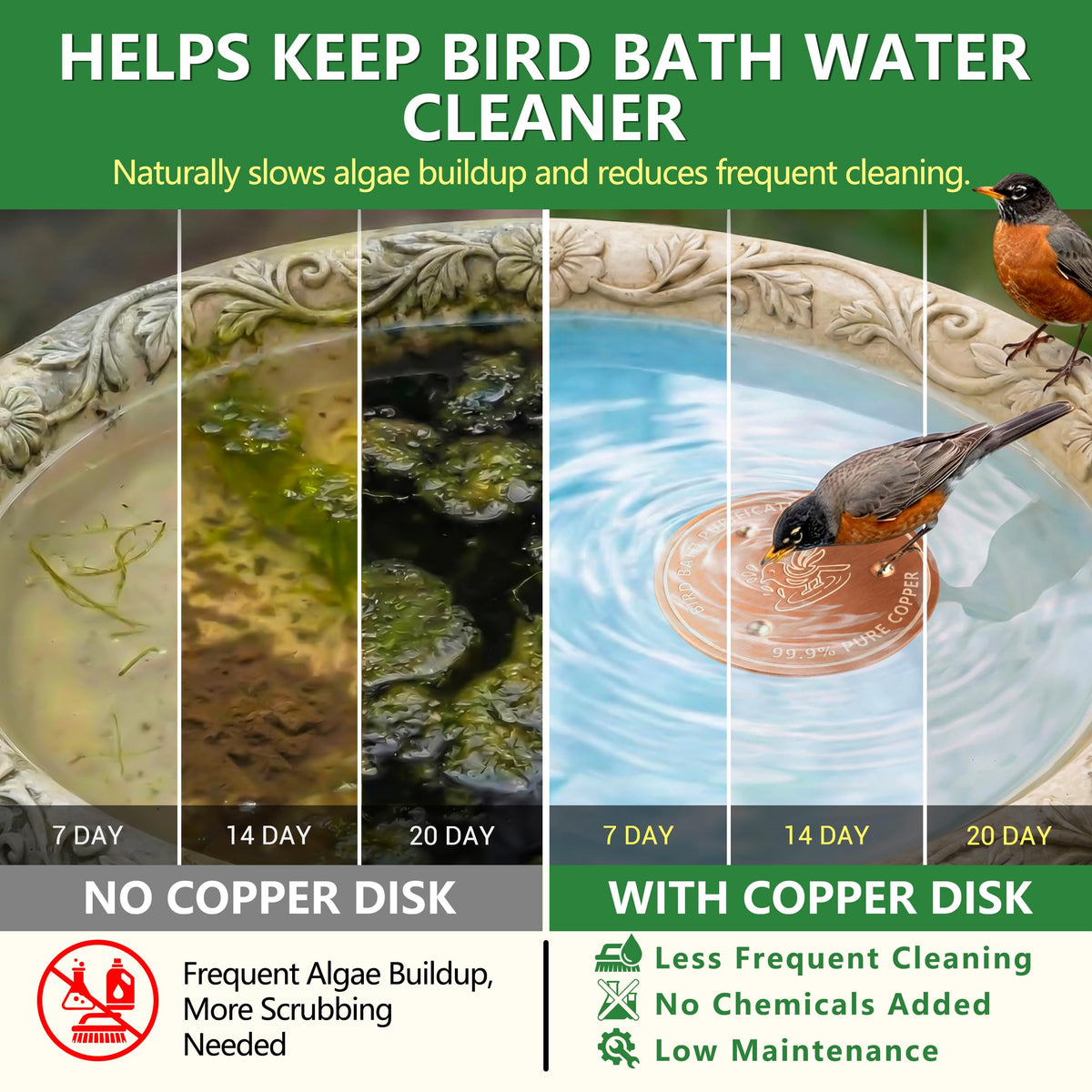 Factee copper disk bottom placement improves stability in the bath.